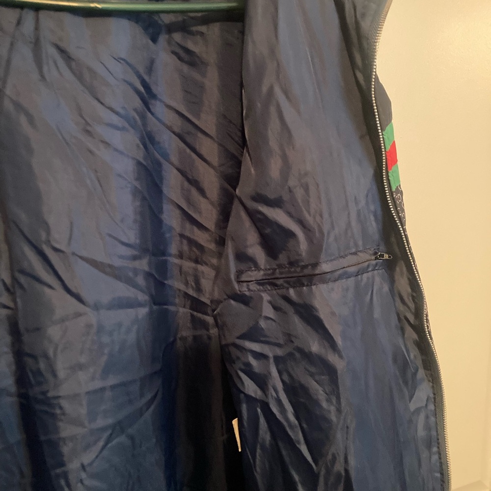 Gucci Navy Windbreaker with Red and Green Stripes - Picture 4 of 5